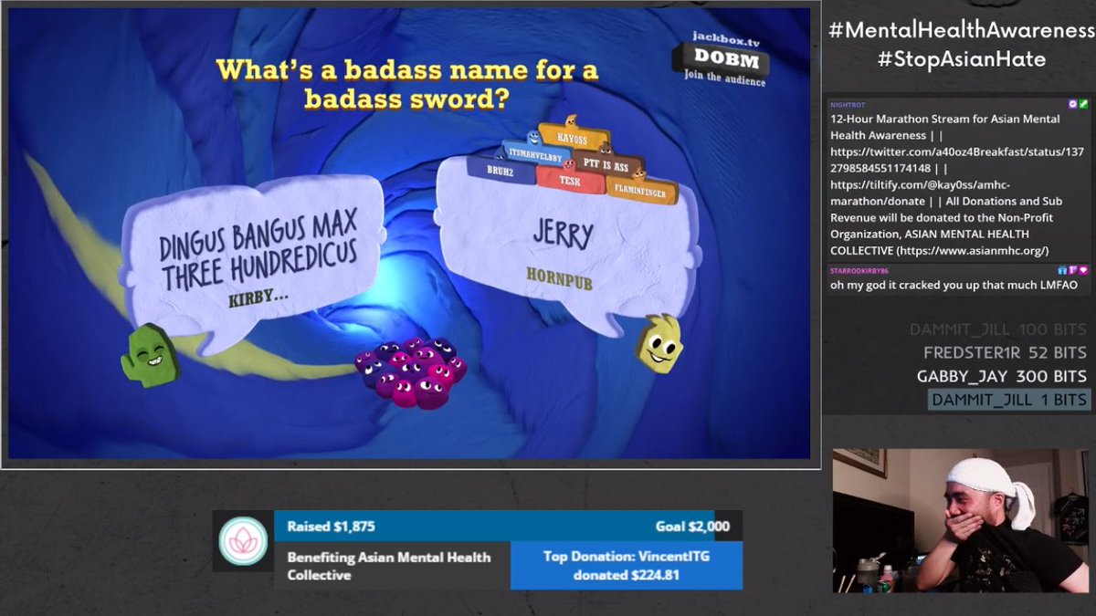 a40oz4Breakfast's tweet photo. #Quiplash Highlights
#Jerry #NTR #MILFs #ICantAAAButterfly #Jumanji #CashNo #HoneyIHitTheKidsIII https://t.co/ip4jk2YNbO