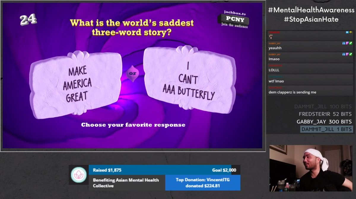 a40oz4Breakfast's tweet photo. #Quiplash Highlights
#Jerry #NTR #MILFs #ICantAAAButterfly #Jumanji #CashNo #HoneyIHitTheKidsIII https://t.co/ip4jk2YNbO
