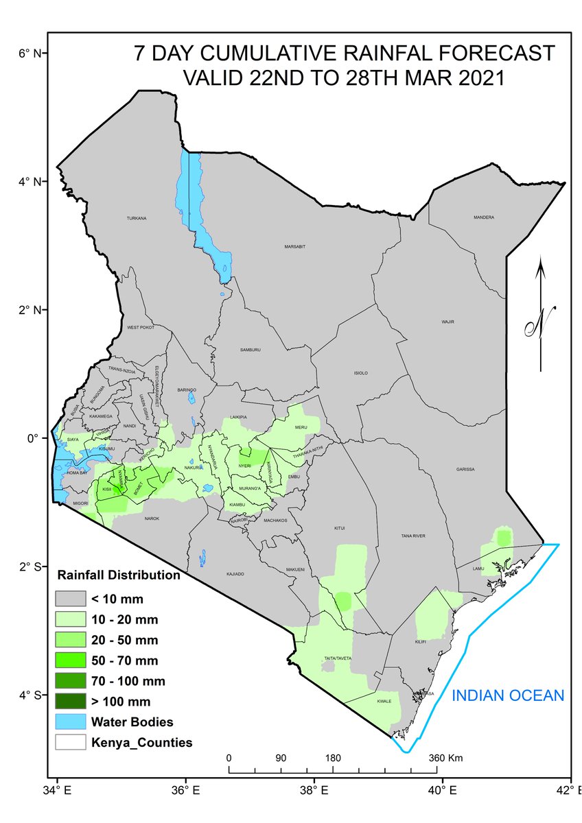 MwaiZack's tweet photo. In the next 7 days we expect rains though not widespread as shown in the map below ,temperatures continue to be warm over most parts of the country. https://t.co/VlVBM0NbNq