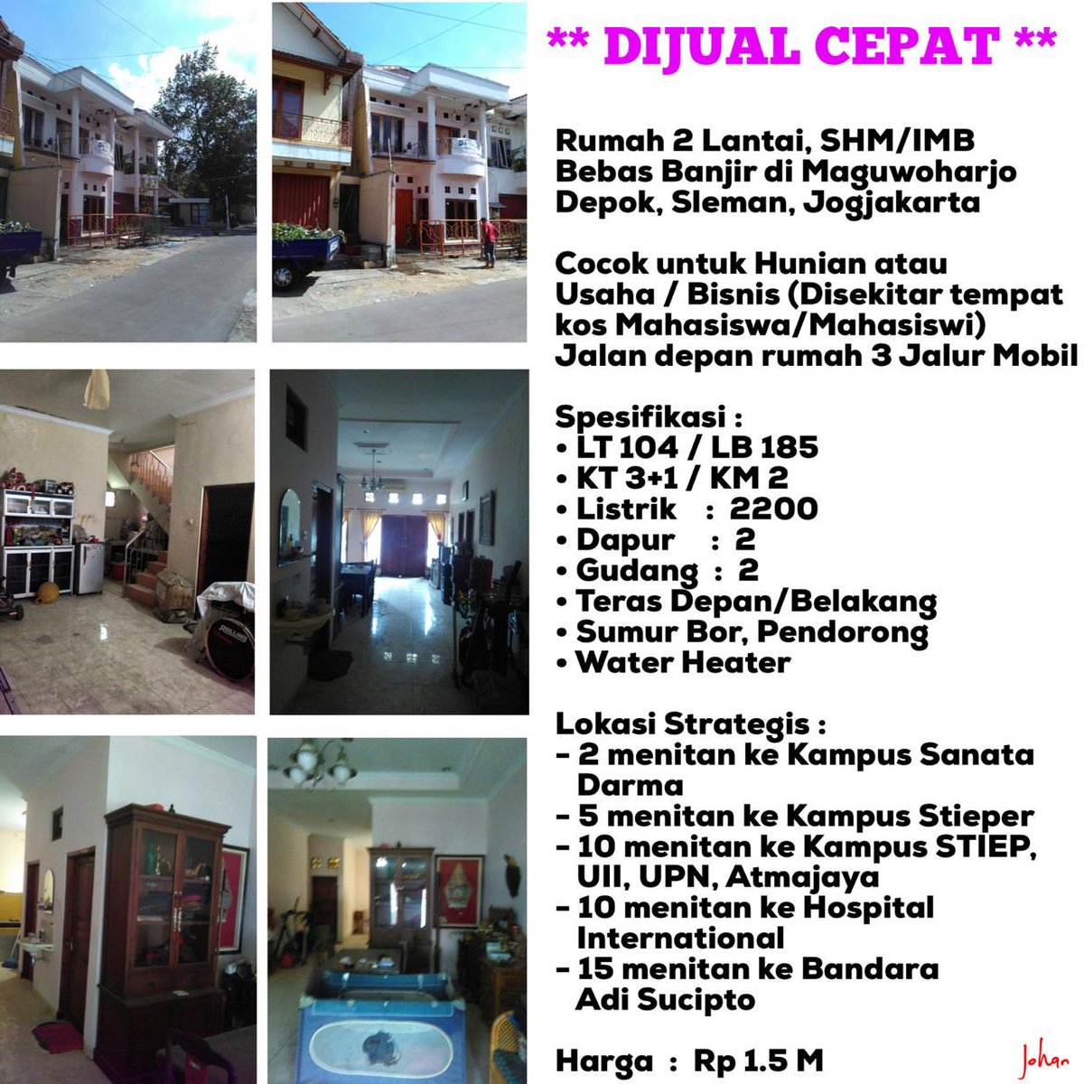 febifitrianti's tweet photo. #rumahdijual #dijualrumah #jualrumah #jualruko #rukodijual #rukodisleman #properti #property #uiijogja #upnjogja #stiepjogja #atmajayajogja #sanatandharma https://t.co/aBiJ0UyKbK
