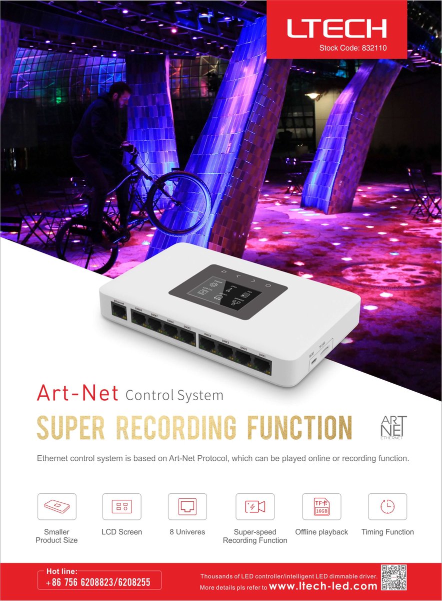 Artnet-DMX-8S
8 universes, software program
#Artnet #dmx #universe #stagelighting #RGB #RGBW #Madrix