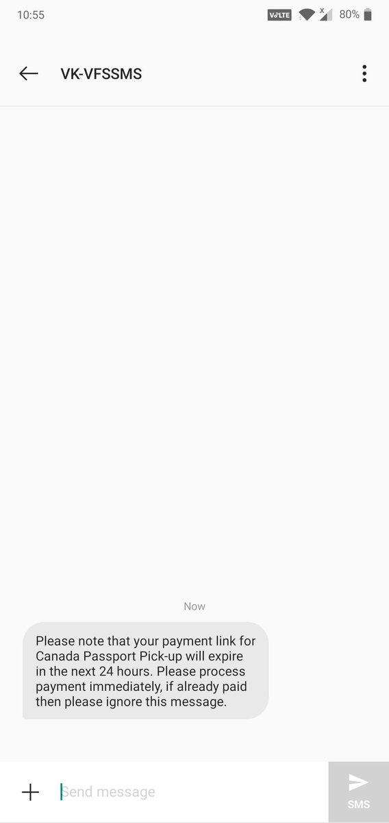 sh92228015's tweet photo. @vfsglobalcare @VFSGlobal I have been waiting from last 5 days for the payment link also received sms that payment link will expire in 24 hours and even after that didn't received the payment link, how much more time I have to struggle for this and then when will process  proceed https://t.co/Zq0x9f9IVs