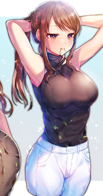突然ノースリーブタイプのタートルネックを着た女性の絵が描きたくなったのでした 