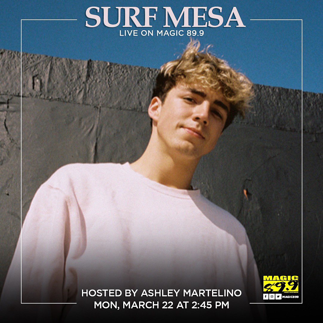 Magic899's tweet photo. Talking to @surfmesa today as he shares it all with our very own @ashleymartelino, here on Today's Best Music, Magic 89.9! 🌟#Live899 https://t.co/DJKhhWzmSV