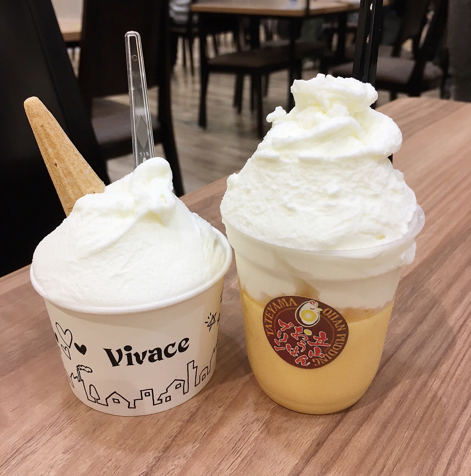 ট ইট র みいこ 富山のグルメブロガー イオンでラーメン 食べた後のデザート Vivace ヴィヴァーチェ で立山アルペン村とのコラボメニュー プリンアラモード Vivaceのジェラート美味しいから好き 楽天でも買えるって知らなかったよ みんな