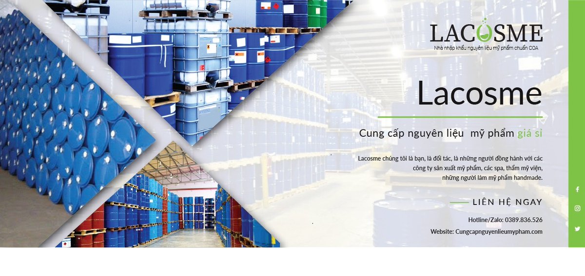 LacosmeNLMP's tweet photo. Công ty Lacosme chuyên cung cấp nguyên liệu mỹ phẩm uy tín, chất lượng tại thành phố Hồ Chí Minh, Việt Nam. Website: https://t.co/gOfMc39bl6 https://t.co/yc4WrKqA3x