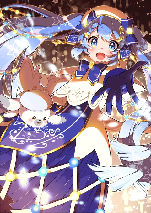 ピアプロ運営です。本日は「雪ミク2021」作品をご紹介!ぽんゆいさんの雪ミク&amp;ユキネ!キラキラっと眩い素敵な一枚ですね°˖☆◝(⁰▿⁰)◜☆˖°【https://t.co/AQ1nSS0Vlp】 #piapro #初音ミク #雪ミク #ラビット・ユキネ 