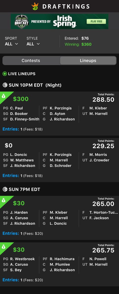 NitasWorld_'s tweet photo. NBA definitely made up for my PGA losses this week. #DFSTrashTalk https://t.co/XJdCn5DA7h