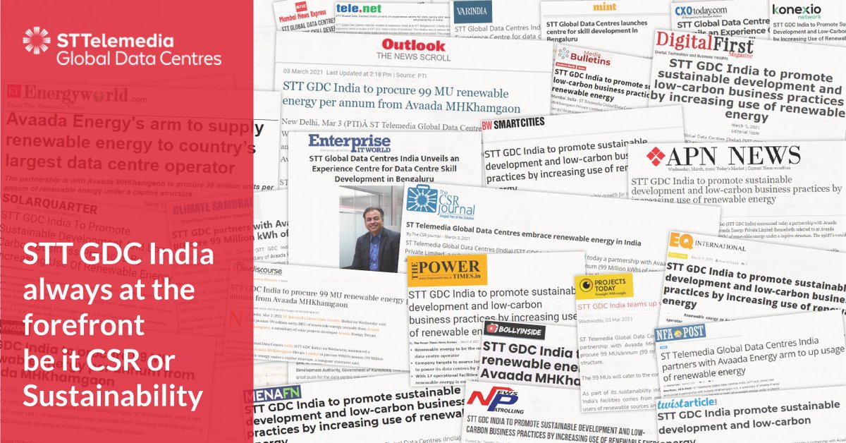 sttgdcindia's tweet photo. As India’s largest and leading data centre operator, we’ve been at the forefront of industry-leading sustainable development and CSR practices. 

Read more: https://t.co/sy7Mvzb67c 

#STTGDCIndia #CSR #sustainabilityreporting https://t.co/98QR1y7CF1