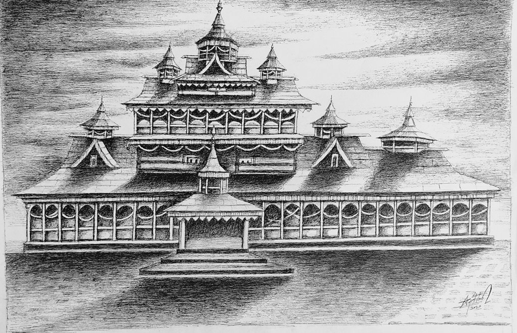 Naryan temple nawar valley 
#himachaltemples #nawervalley #devtanarayntemple #woodenarchitecture #kathkunnistyleofart #artwork #penart #himachal