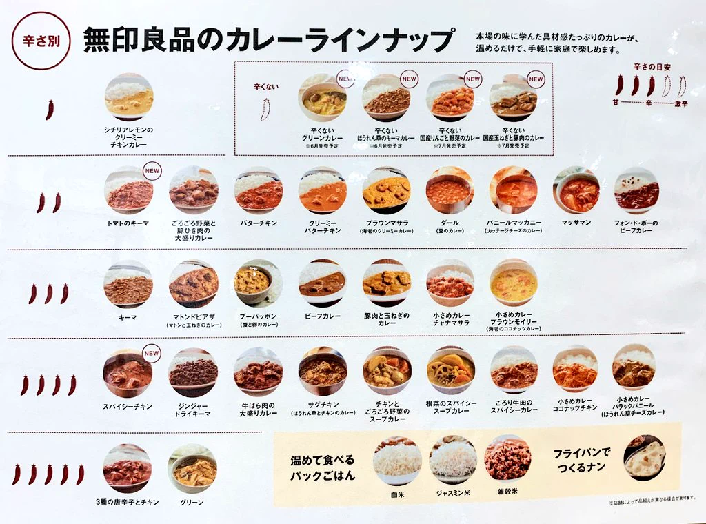 3月24日(水)からの無印良品週間で買いたいものは何ですか？種類豊富の大人気カレーのまとめ買いがおすすめです！！