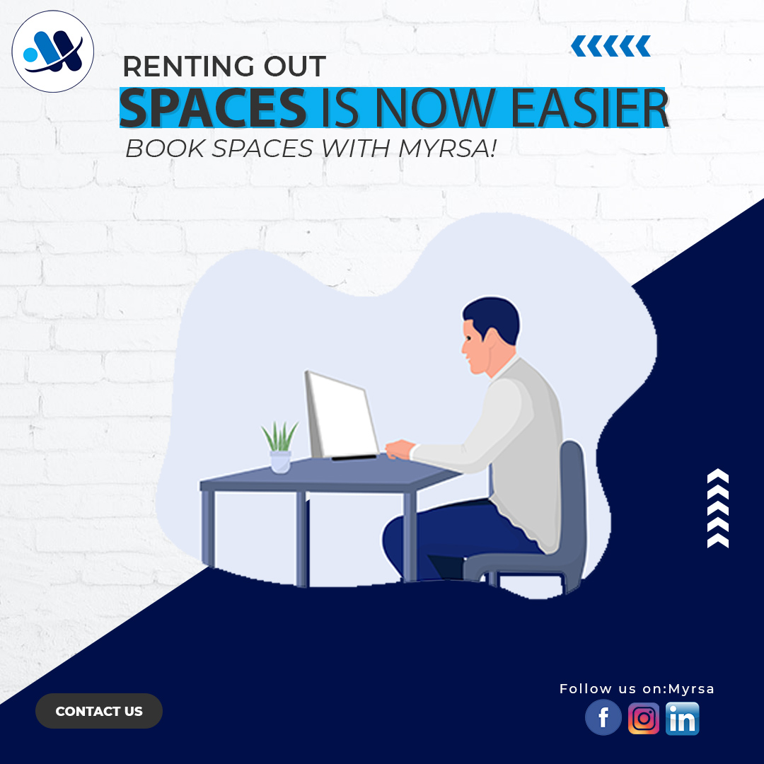 MyrsaTech's tweet image. Renting out spaces is now easier. Book your spaces with Myrsa!
Myrsa is a temporary renting platform that connects renters and lenders of temporary spaces. 

Visit us at: myrsa.in
Call us on:91-9152049912

#shorttermrenting #temporaryrenting