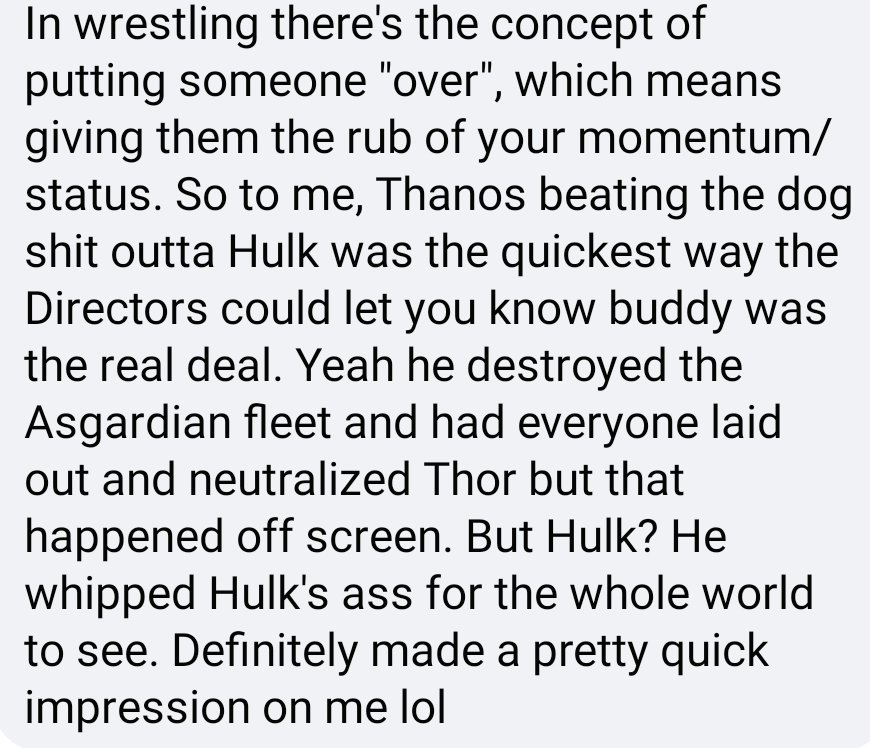 WrittenFlows's tweet photo. My thoughts on #Hulk & #Thanos
#WrittenFlows
#IAmWritten
_________
#MCU #DisneyPlus
#Marvel #Endgame #Avengers
#InfinityWar #TheFalconAndTheWinterSoldier
#WandaVision https://t.co/DLEMdzDtCr