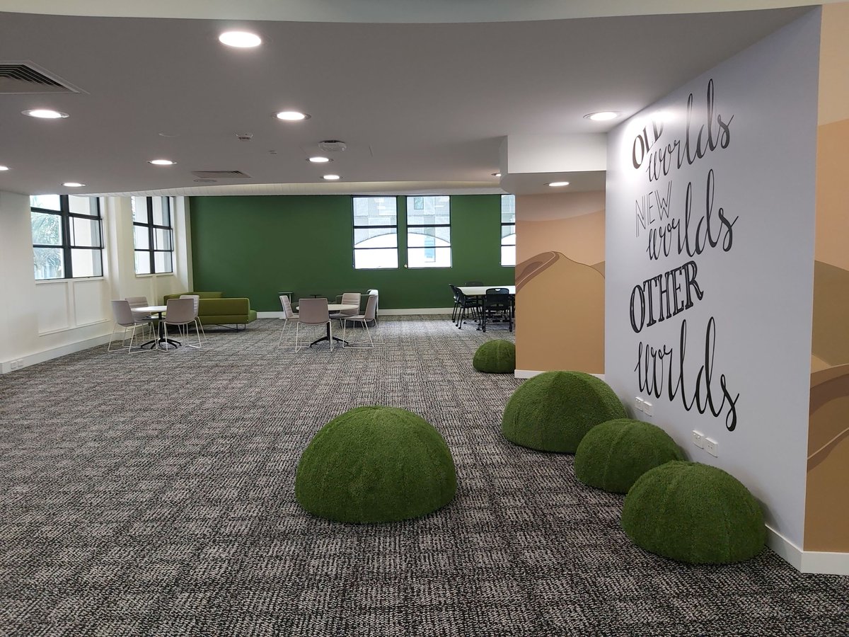QUT's tweet image. Have you seen the recent renovations to the Kelvin Grove Campus Library? Come in and explore old worlds, new worlds and other worlds in the Curriculum Collection on Level 4. 
#QUT #QUTLibrary #Curriculum #TeachingResources