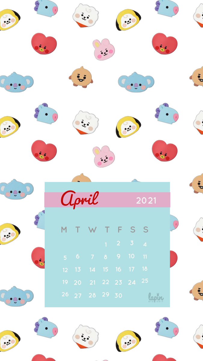 lapin_storage's tweet photo. ︎︎︎︎BTS Lockscreen配布
︎︎︎︎☑︎2021 April calendar
4月のカレンダーです
ご自由にどうぞ♡
#lapin_edit #BTS加工 #BTS @BTS_twt #bt21 https://t.co/5GQZ45fE5L
