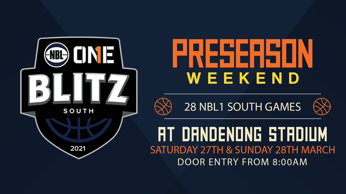 The @NBL1HQ South Blitz hits Dandenong Stadium this weekend!

Get a sneak preview of the season ahead with two full days of preseason action, with 28 games set to be played from 9:00AM each day.

#GoRangers #RideWithUs #NBL1South