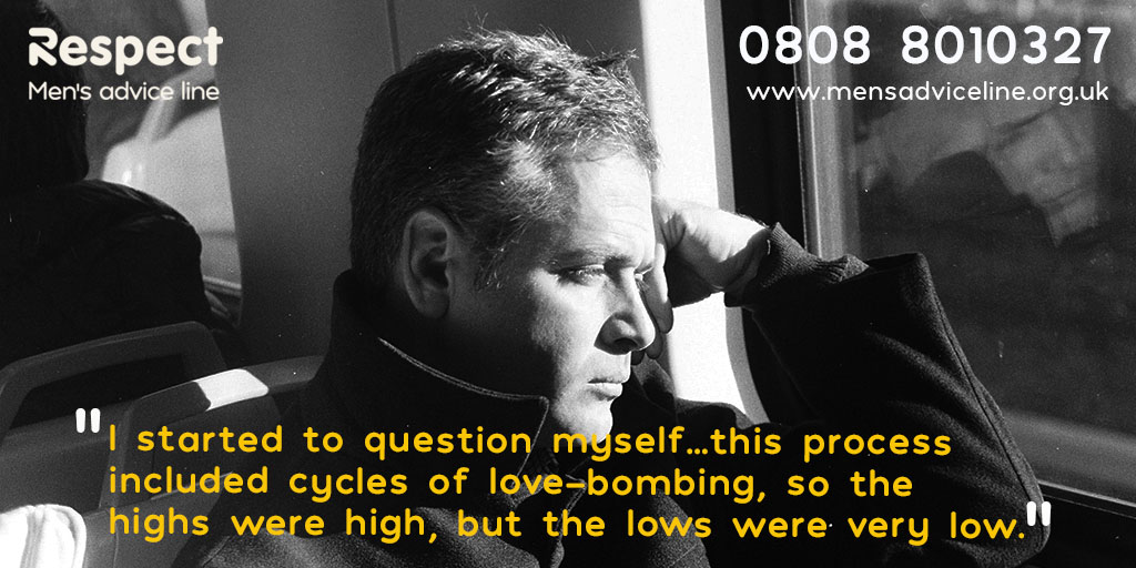 “James” experienced psychological abuse and #gaslighting during his relationship. He found the strength to ask for help. Read his story: bit.ly/3eKreZA #MensAdviceLine is here to support you 0808 8010327. #TalkItOver #YouAreNotAlone #MaleVictims #DomesticAbuse