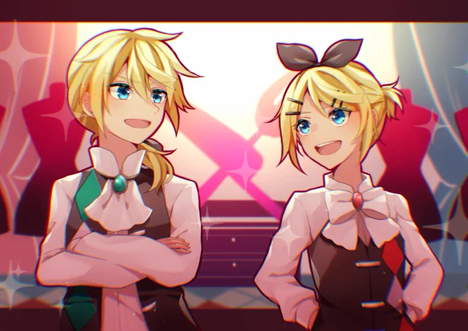 #鏡音リン #鏡音レン 
劣等上等、おこちゃま戦争、リモコンどれもリンレンが最高にかわいいしかっこいい 