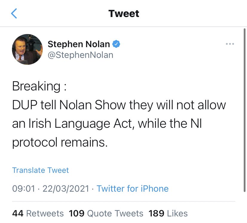 dreamdearg's tweet photo. So, which one is it, Arlene? @DUPleader
"Sin é" ?
All eyes now on the DUP.
The choice is pretty clear; either fully renege on your clear commitments to #AchtAnois in 2020 New Decade New Approach, or keep your word and implement the legislation.
We've been here before... 😡 https://t.co/lESlSSEWm5