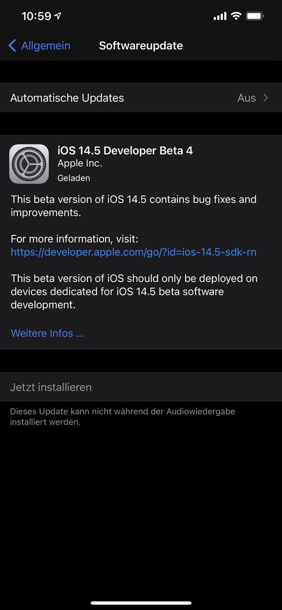 leakershub's tweet photo. Here we go. #Apple Released #iOS 14.5 Developer #Beta 4. https://t.co/wdkEpLPlOW