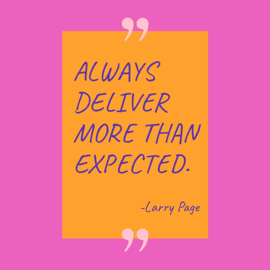 BissEnterprise's tweet photo. "Always Deliver More Than Expected" Larry Page

#MondayQuote #Motivation #Inspiration #Expectation #BISSenterprise #BISS https://t.co/G7Qdc3ELXw