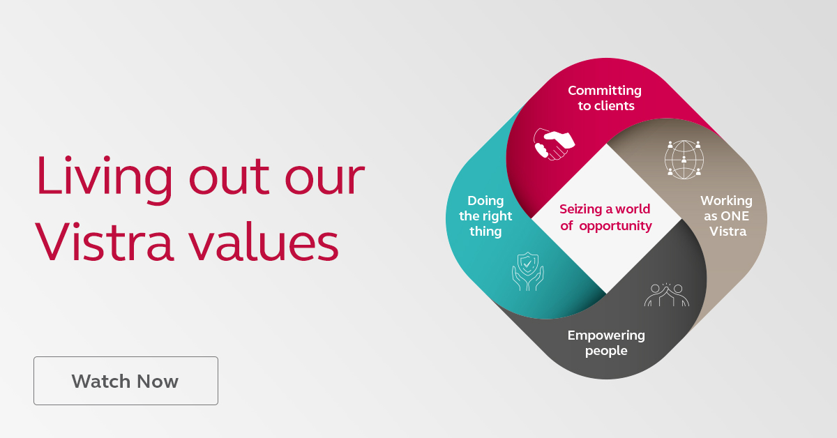 We asked colleagues from around the world to share what our Vistra values mean to them: bit.ly/38RMZTq 
#onevistra #worldofopportunities #vistravalues