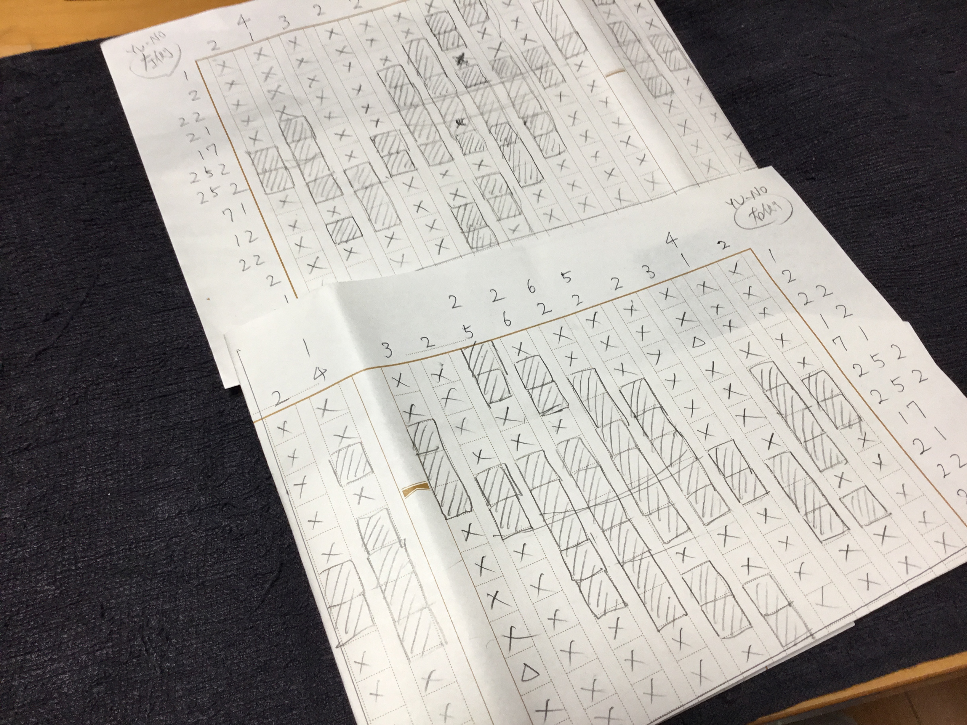 X0 もりそば 澪ルート石棺のロジックパズルがやっと解けました ロジックパズルの解き方を調べて コツをつかめば意外とサクサクいけますね 数字の大きい 7 1 6 2 5 2 2 5 2 あたりから詰めていくのがミソ Pc 98版 この世の果てで恋を唄う少女yu Noより