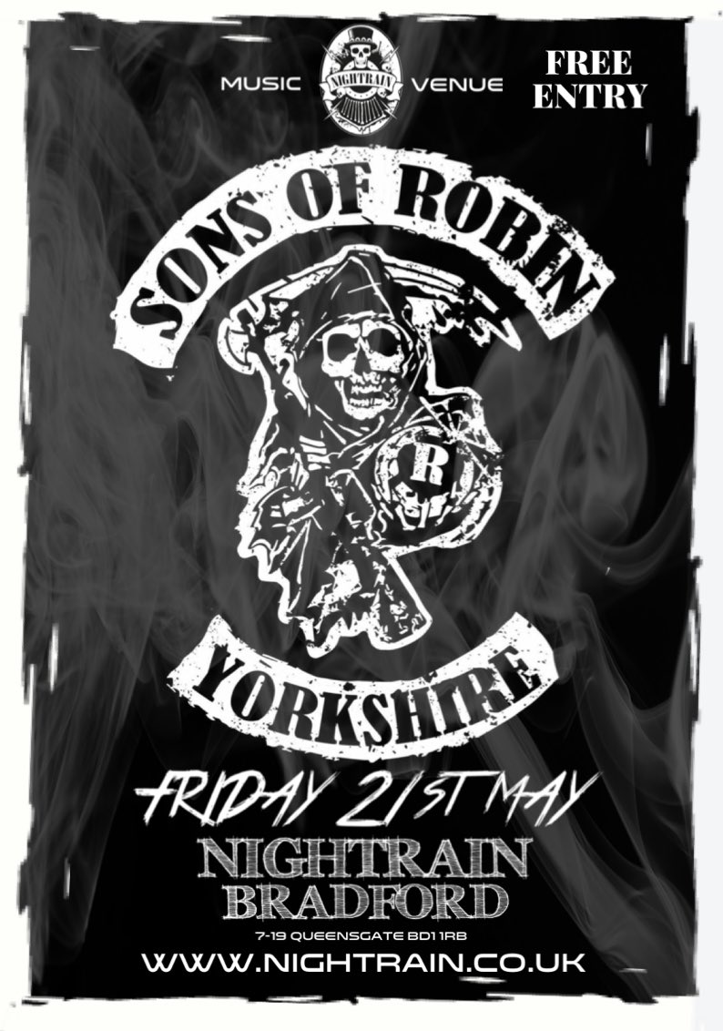 Nightrain Music Venue - Bradford (@nightrainvenue) on Twitter photo ‼️NIGHTRAIN RE - OPENING NIGHT‼️FRIDAY 21st MAY 🤞🏻LOCAL LADS SONS OF ROBIN <a href="/SonsOfRobin/">Sons Of Robin</a> WILL BE ON STAGE AND BRINGING WHAT WE CANT WAIT FOR.... SOME ROCKIN’ LIVE MUSIC 🎶😁‼️LET’S HOPE ALL GOES TO PLAN AND WE GET BACK TO LETTING THE GOOD TIMES ROLL‼️🍻🤘🏻<a href="/visitBradford/">Visit Bradford</a> #livemusic ‼️NIGHTRAIN RE - OPENING NIGHT‼️FRIDAY 21st MAY 🤞🏻LOCAL LADS SONS OF ROBIN <a href="/SonsOfRobin/">Sons Of Robin</a> WILL BE ON STAGE AND BRINGING WHAT WE CANT WAIT FOR.... SOME ROCKIN’ LIVE MUSIC 🎶😁‼️LET’S HOPE ALL GOES TO PLAN AND WE GET BACK TO LETTING THE GOOD TIMES ROLL‼️🍻🤘🏻<a href="/visitBradford/">Visit Bradford</a> #livemusic