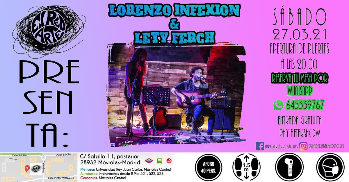 Próxima parada #EnredarteMostoles 🎼🎼😉✊ 
Para reservar tu plaza envía whatsapp al 645339767. transmisión en Streaming a través de Facebook a partir de las 20:30.
.
.
.
#madrid #concierto #españa #envivo #guitarra #folk #jazz  #Katarirecords #lorenzoinfexion #mostoles