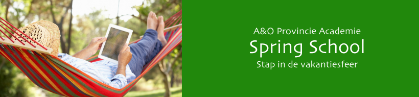 Tot 21 juni staat de Spring School van de A&amp;O Provincie Academie online. Als je werkt in de provinciale sector kun je gratis gebruikmaken van de taalcursussen (Duits, Frans, Italiaans, Portugees, Spaans, Turks). Of download één van de gratis e-books. aenoprovincies.nl/spring-school/