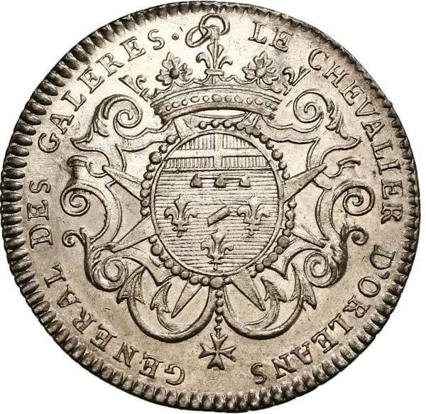 #LundiMotivation avec ce jeton de Jean Philippe d’Orléans (1702-1748), dit « le chevalier d’Orléans », général des galères royales, et la devise pleine d’humilité 🙄 : « Par decori virtus » (Sa vaillance n'a d'égal que sa beauté) #MondayMotivation