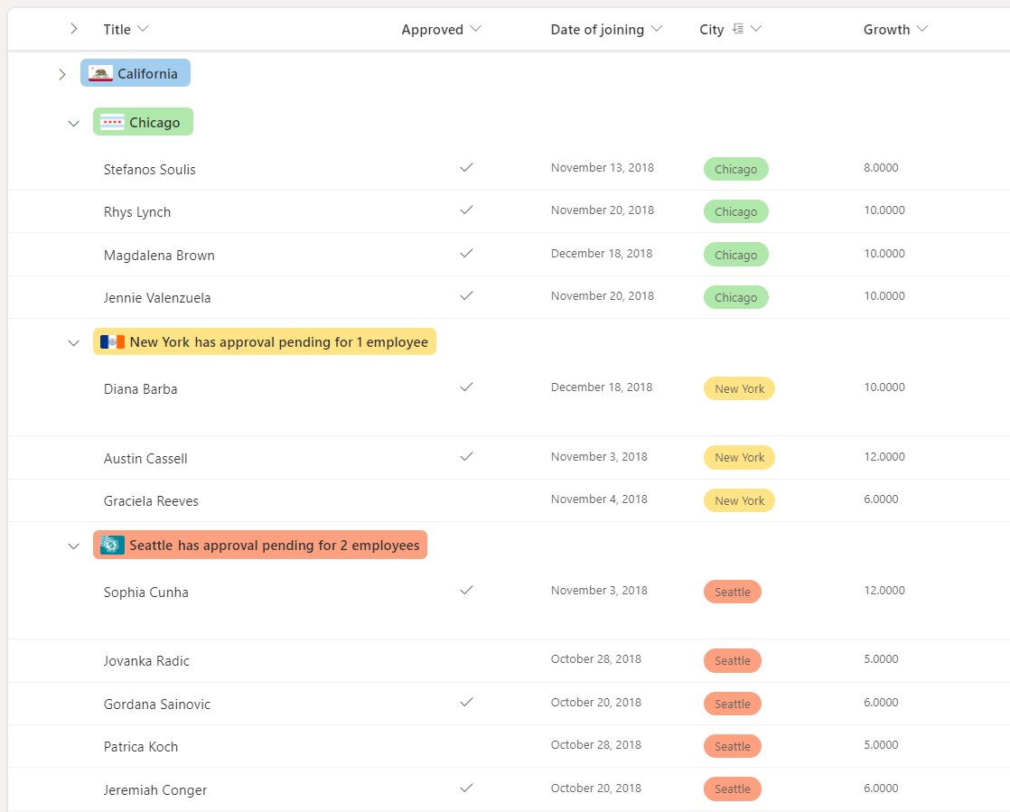 shreyansh_a's tweet photo. #ListFormatting Do you like list formatting &amp; have missed the ability to customize group headers and group/list footers? Announcing new set of view formatting capabilities - https://t.co/37zXmcm3UF