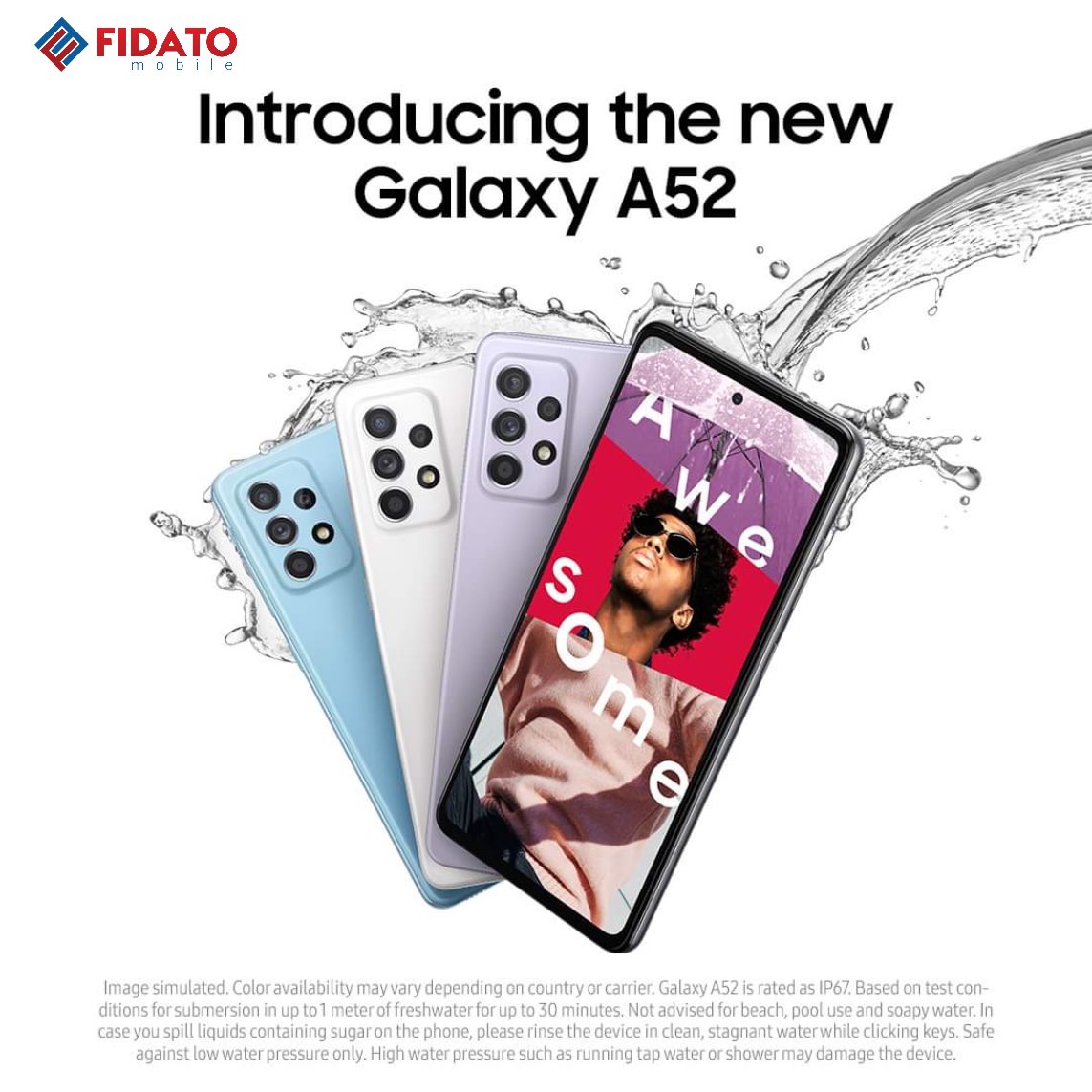 fidatomobile's tweet photo. Experience the Awesome Galaxy A52 &amp; with super AMOLED display, high resolution camera &amp; powerful battery! With Samsung Galaxy #IAmAwesome! #GalaxyA52 available at #FidatoMobile for RRP: PKR 57,999. Buy yours today!! #Samsung #SamsungPakistan https://t.co/GJdoVeI40I