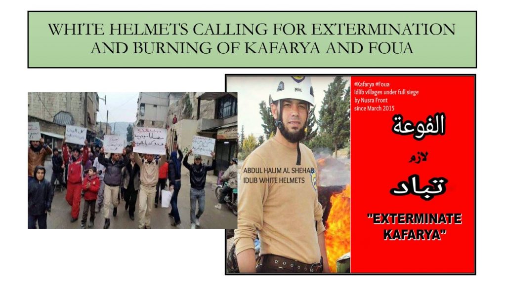 VanessaBeeley's tweet photo. @RealScottRitter @gasree3 @richimedhurst #Kafarya and #Foua are actually Shia Muslim villages. Yacoubieh is a Christian town. #WhiteHelmets publicly called for burning & extermination of Kafarya & Foua. https://t.co/5NGEtQ3I3z