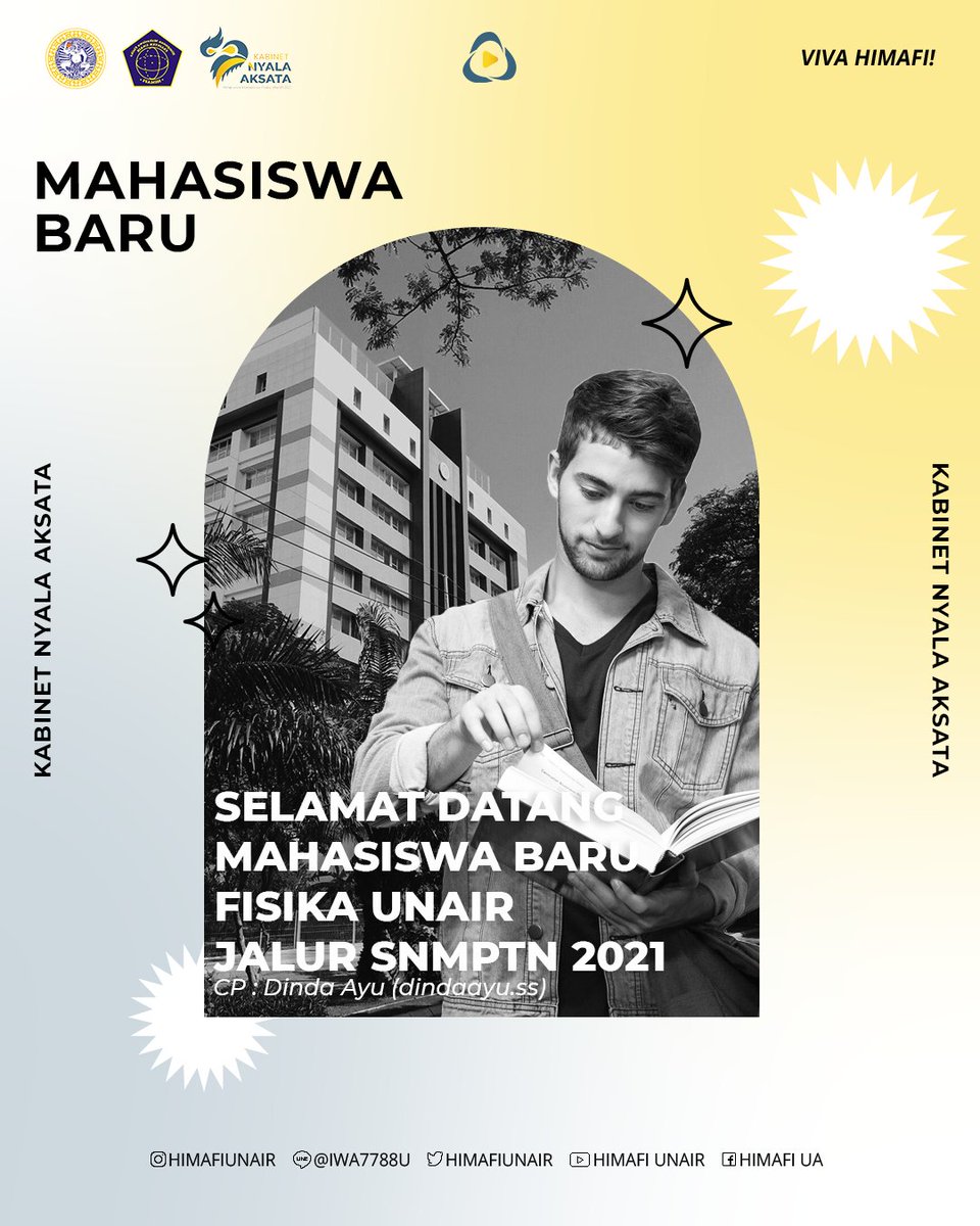 himafiunair's tweet photo. [SELAMAT DATANG MAHASISWA BARU FISIKA UNAIR JALUR SNMPTN 2021]

Selamat datang mahasiswa baru Fisika Unair Jalur SNMPTN 2021 dari mana pun asalnya. Selamat berjuang menjadi generasi pembelajar. Selamat berproses.

#KabinetNyalaAksata
#HIMAFIUNAIR
#VIVAHIMAFI
#FISIKAUNAIR https://t.co/5CXyZ592Nv