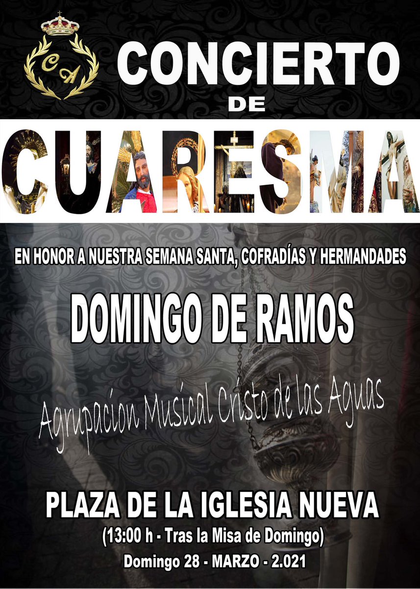 AMCRISTOLASAGUA's tweet photo. #Noticias ¡CONCIERTO! Éste domingo, en honor a nuestra Semana Santa, volvemos! #VirgenDolores @BorriquitaAlm @ParadorCofrade #PasoColoraoAlbox @PasionyMerced #EstudiantesOlula @SoledadHuescar #AmorAmarguraTijola https://t.co/Rx8E7jgTDF