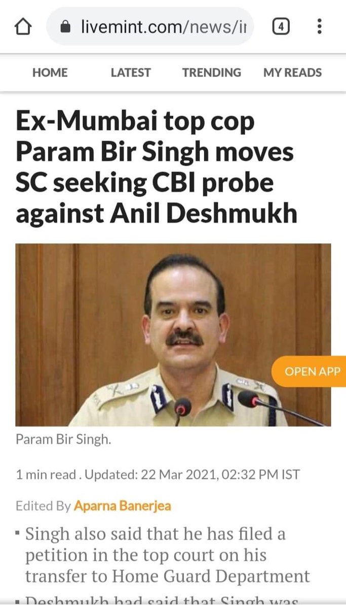 smitaparikh2's tweet photo. U r standing right whr we were 9 months ago, anildeshmukh denied CBi said Our Police is efficient! Now same mumbai police seeking CBI against Anil Deshmukh ? Karma ! Wish u had been honest enough to say no to them, My SSR wud be alive. MVA Backing SSR Culprits https://t.co/0YVUVrrC6R