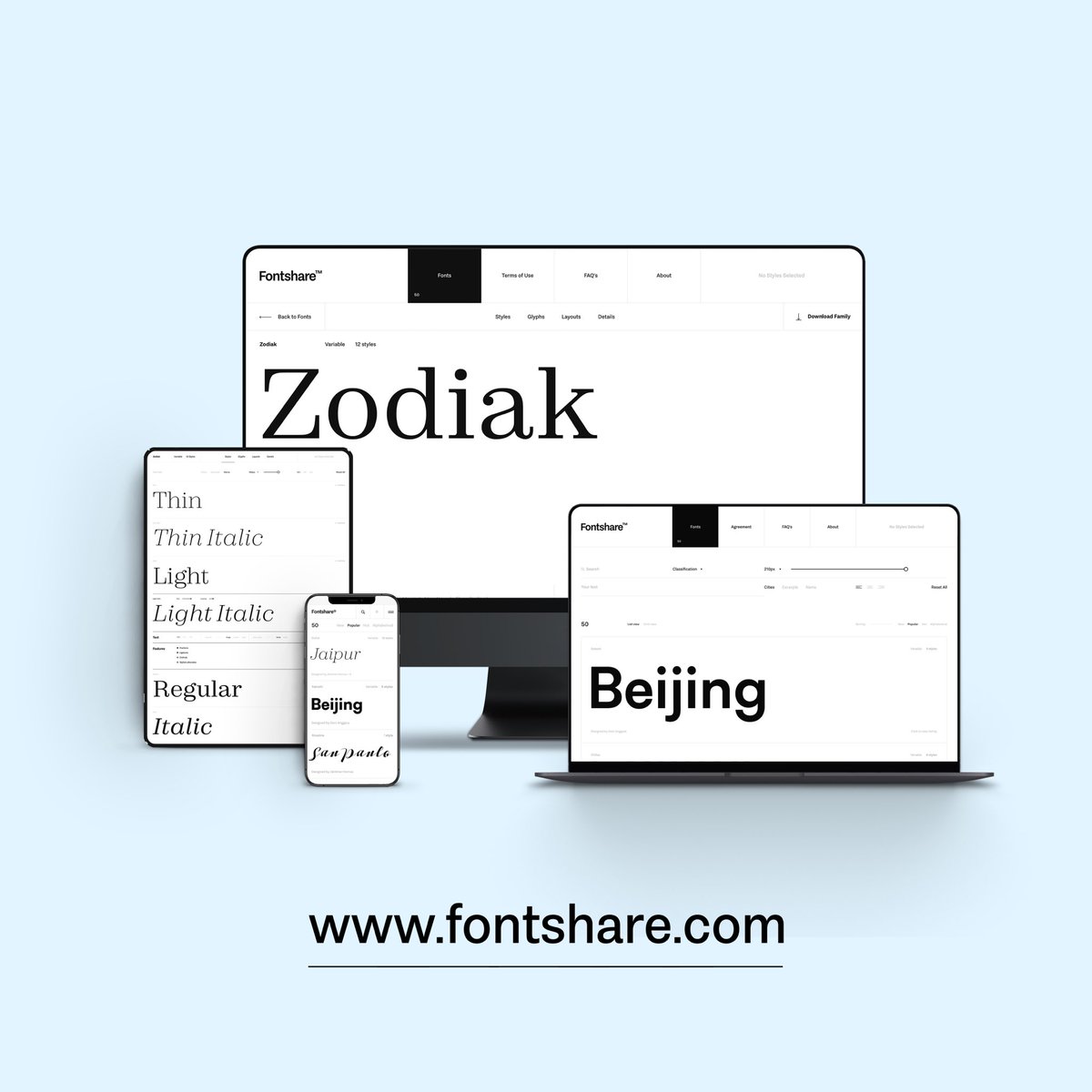 itfoundry's tweet photo. We’re delighted to announce the launch of Fontshare, a free fonts service making quality fonts accessible to everyone across the globe.

https://t.co/NIfMsVclU3

Read more about the launch here:

https://t.co/QIeXpBydNL https://t.co/SNEQXMZIL2