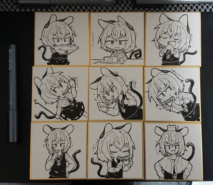 今回思ったより暇でしたのでおまけ豆色紙描きました!
ランダム封入ですので悪しからず～ 