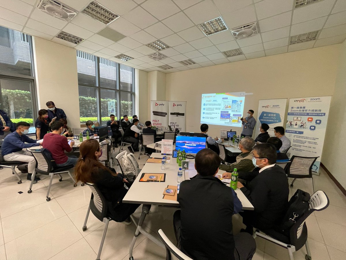 dyxnetgroup's tweet photo. Our first joint workshop with @PolyCompany was held successfully in Taipei where we demonstrated the advantages of "Zoom x Poly” VC solutions. 

🚩Looking for such Reality Experience? ► Reserve your time to visit our Zoom Rooms：https://t.co/RCp9eJ8Pb1 (Both HK and TW available) https://t.co/zR19crzLAP
