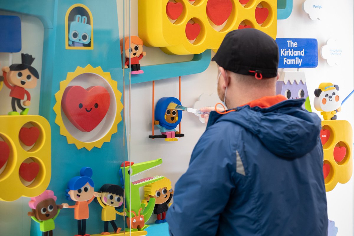 Artplus_team's tweet photo. Our new donor recognition took @wearetado months of work. Each character is made up of multiple layers, hand sanded and individually painted. That’s before the massive tree and all the names! It’s displayed in a bespoke cabinet, made and constructed on site by @HeronCabinets. https://t.co/UatHs9zF6m