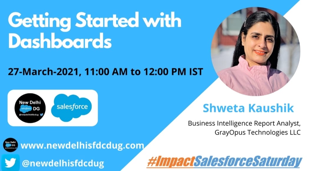 anilkumarmca618's tweet photo. Join us for another #ImpactSalesforceSaturday &amp; Win $400/$200 SF Voucher

Speaker: Shweta Kaushik
Topic:  Get Started with Dashboards in Tableau !
Date&amp;Time: Sat,27-march-2021,11 AM to 12 PM IST

Joining link: https://t.co/sMQz0teTwe

#newdelhisfdcdug @newdelhisfdcdug https://t.co/6ThvYpJ7sP