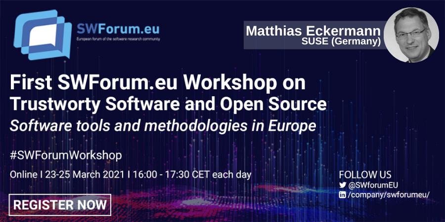 SWforumEU's tweet photo. Tomorrow is the first day of our #SWForumWorkshop! Register now to hear our keynote @mge1512 speak on "#OpenSource as Basis for the Secure #Software Supply Chain."

See the programme and register here:
👩‍💻https://t.co/o7Bh2PY11C https://t.co/OJ1w14Yr2C