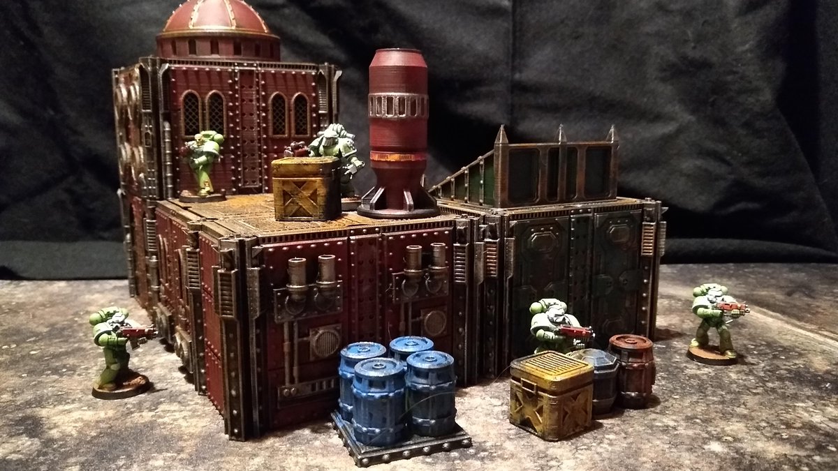 Corvusgamester1's tweet photo. A #3Dprinted modular industrial structure built using components from the Sector Corvus Prime bundle. #warmongers #warlayer #terrain #necromunda https://t.co/5dHbDx88mA
