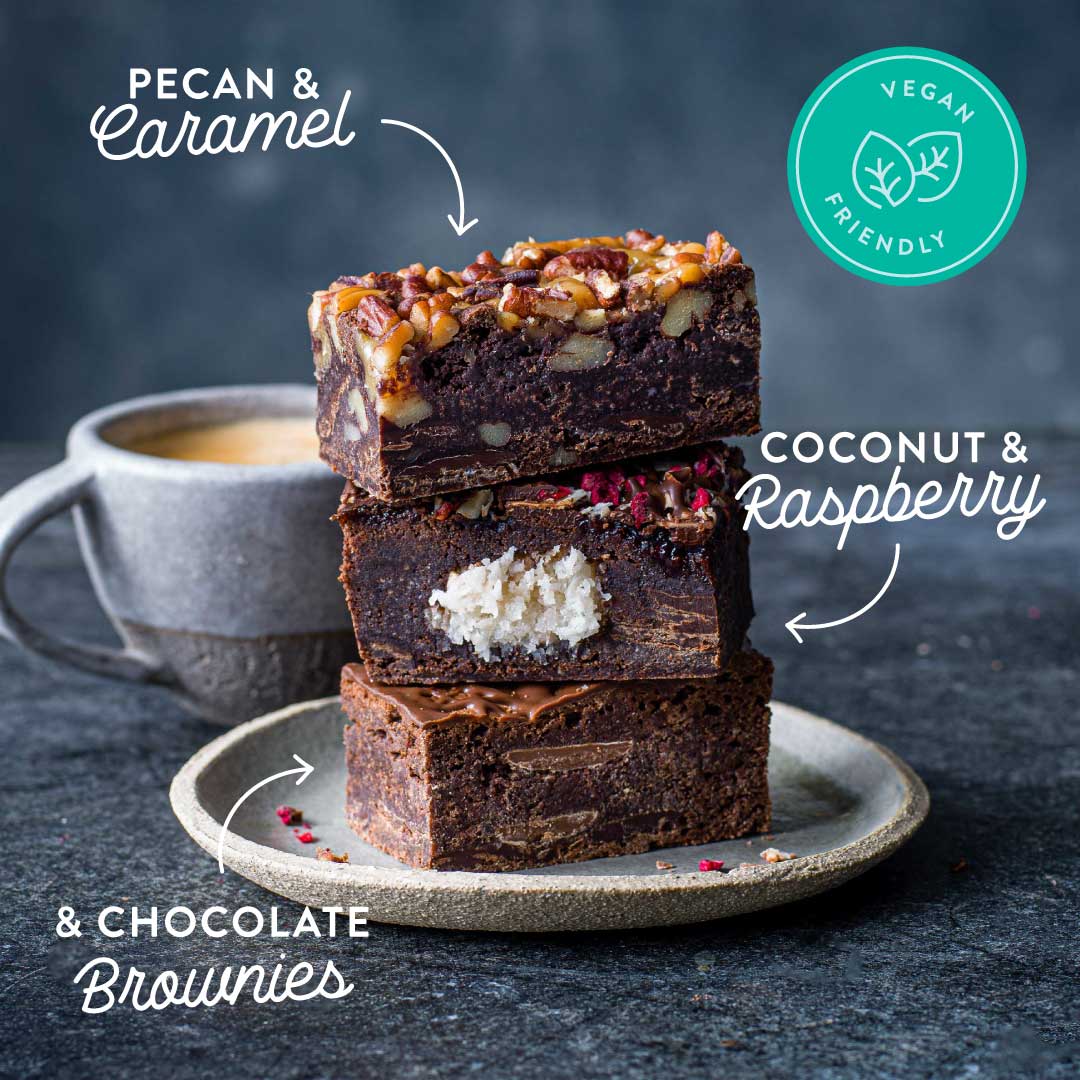 Our Coconut &amp; Raspberry Brownie is just as irresistible, with hidden pockets of delicious, organic coconut inside a GF Belgian chocolate brownie, which is finished off with freeze dried raspberries. 🍫 Order on cakehead.co.uk and let us know your favourite! 😋