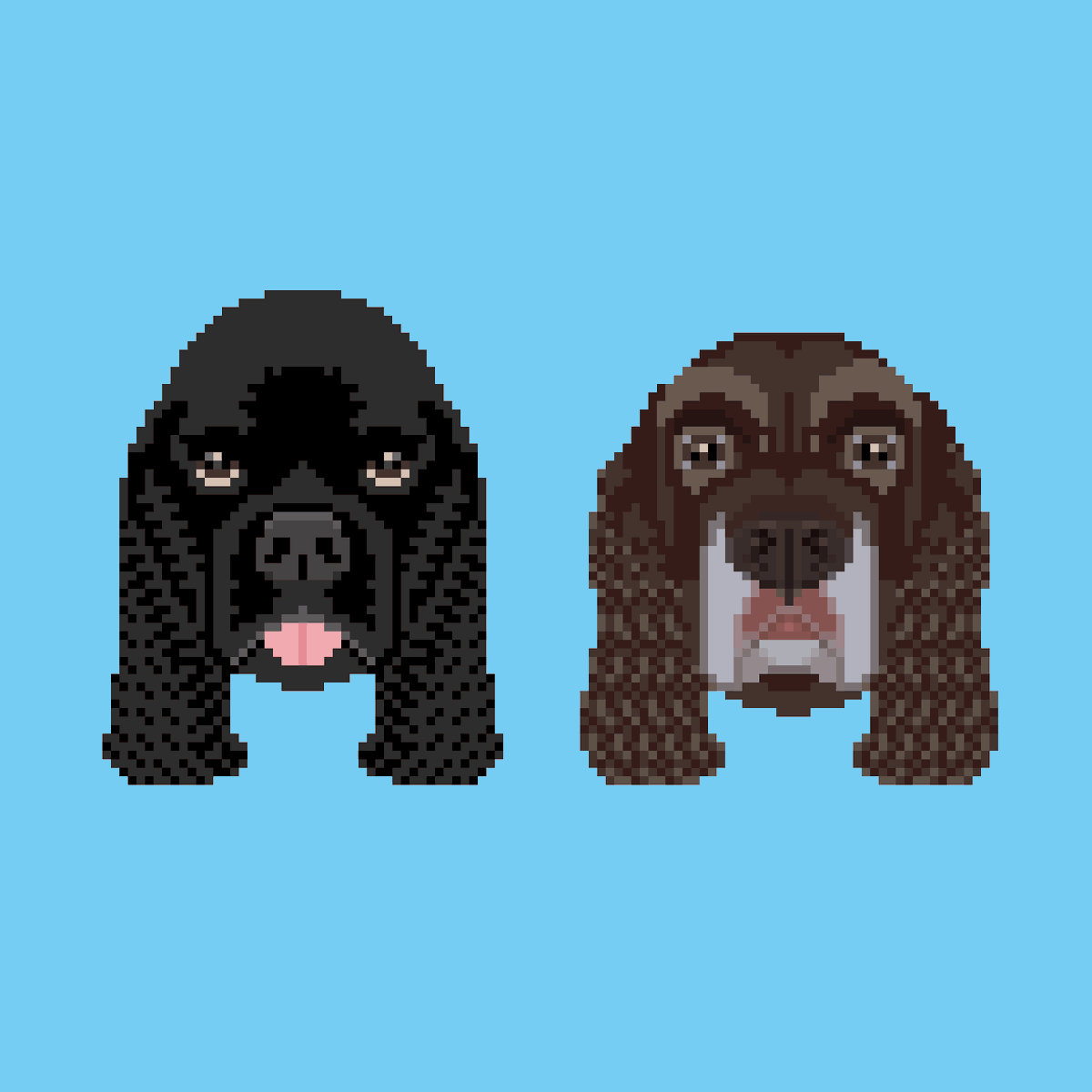 zapipixel's tweet photo. Two good boys commissioned by @mechaghost 

#pixelart #dogs #aseprite #16bitart https://t.co/HrXquKD8nh