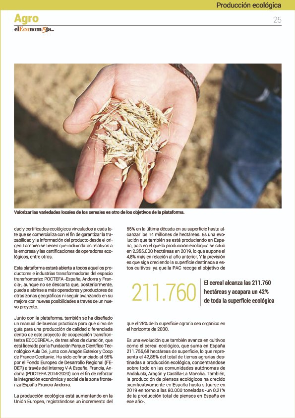 evaesereno's tweet photo. En la revista #Agro de @elEconomistaes
➡️El cereal ‘bio' da el salto a #Internet para impulsar su #comercializacion
💻Nuevo #ecommerce pone en contacto compradores y vendedores
💳Transacción comercial
🌾Garantiza #trazabilidad
#agricultura
#cereales
https://t.co/C9mVXYKhlR https://t.co/7kDHkXcbqY
