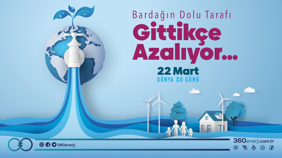Tüm insanlığın enerjisi olan su kaynaklarımızı dikkatli kullanalım ve gelecek nesillere daha yaşanabilir bir dünya bırakalım. #DünyaSuGünü 

#360enerji #yenilenebilirenerji