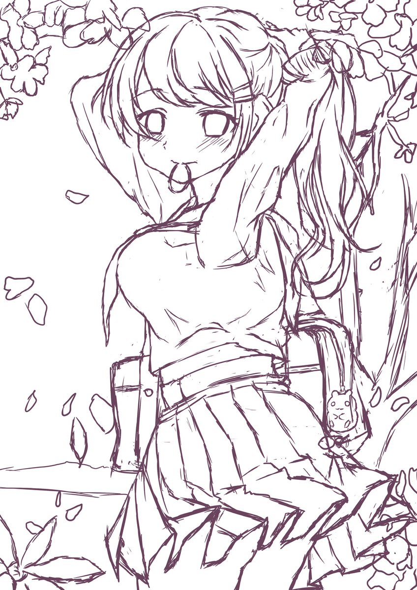 線画だけのもアップします。時間あるときに進めます 