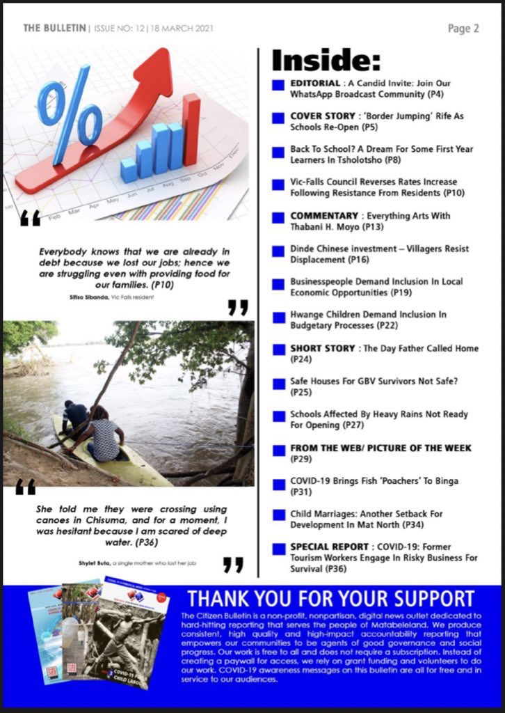 The_CBNews's tweet photo. Did you get a copy of our latest newsletter? Issue 12
To get this newsletter and more hyperlocal stories, send the word "JOIN" to +263718636460. #ReportWithUs #Matabeleland https://t.co/B4SjmeXBzC